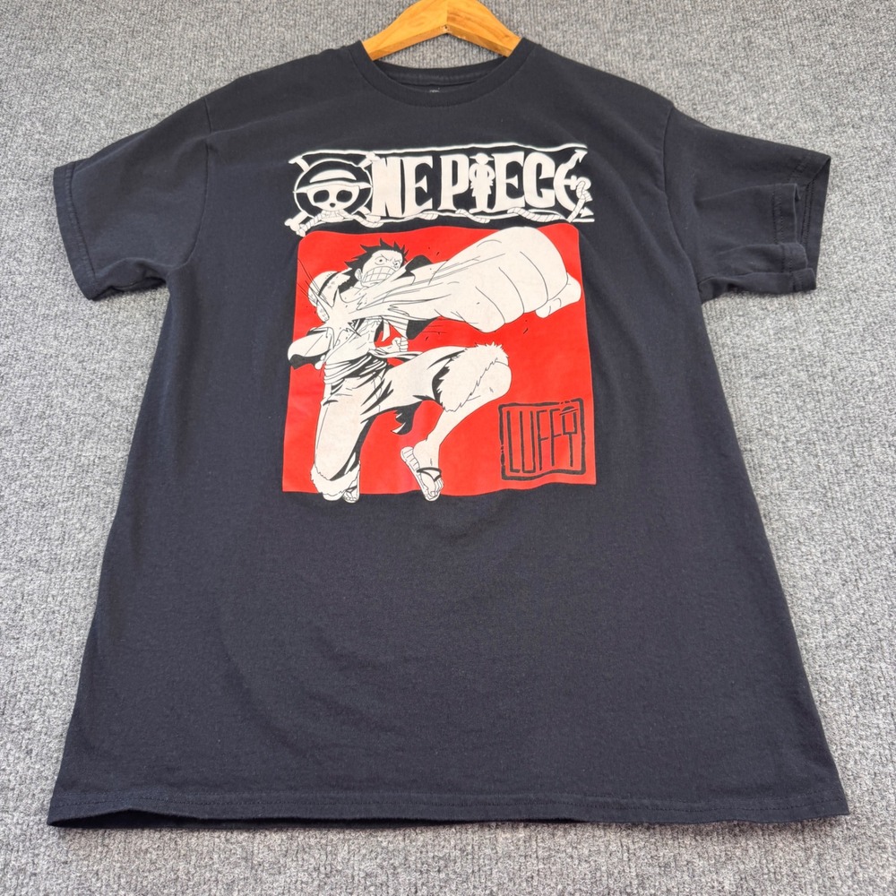 Ripple Junction One Piece T-Shirt Mens Medium Black Excellent Luffy Graphic Tee